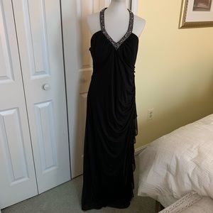 Betsy &Adam black gown with silver detail. Sz 16W